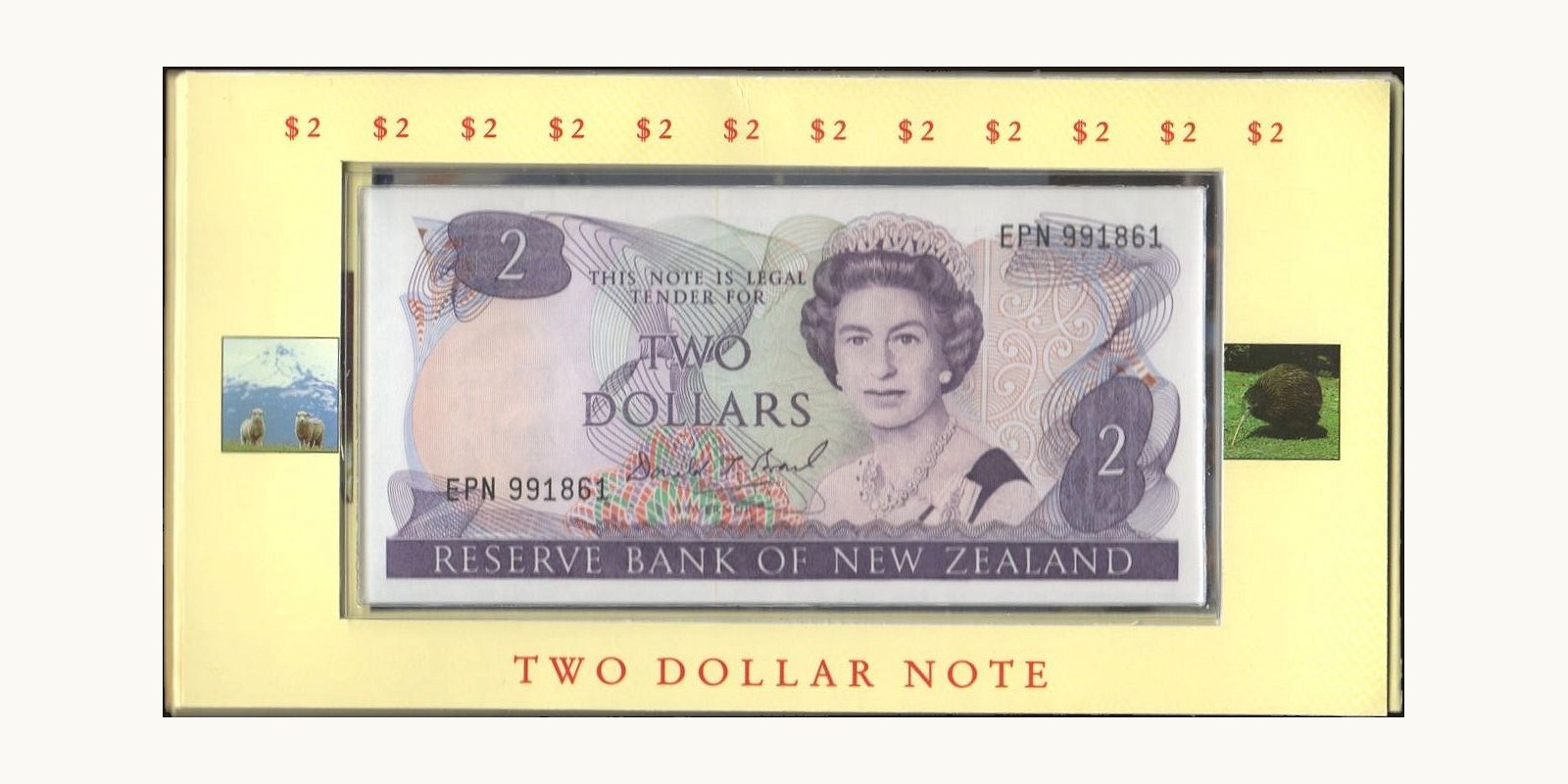 2 dollars Новая Зеландия 1989 — Оборотная сторона