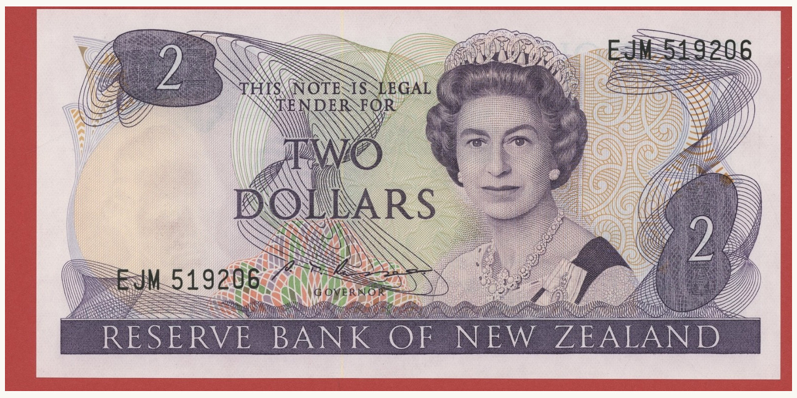 2 DOLLARS Новая Зеландия 1985 — Лицевая сторона