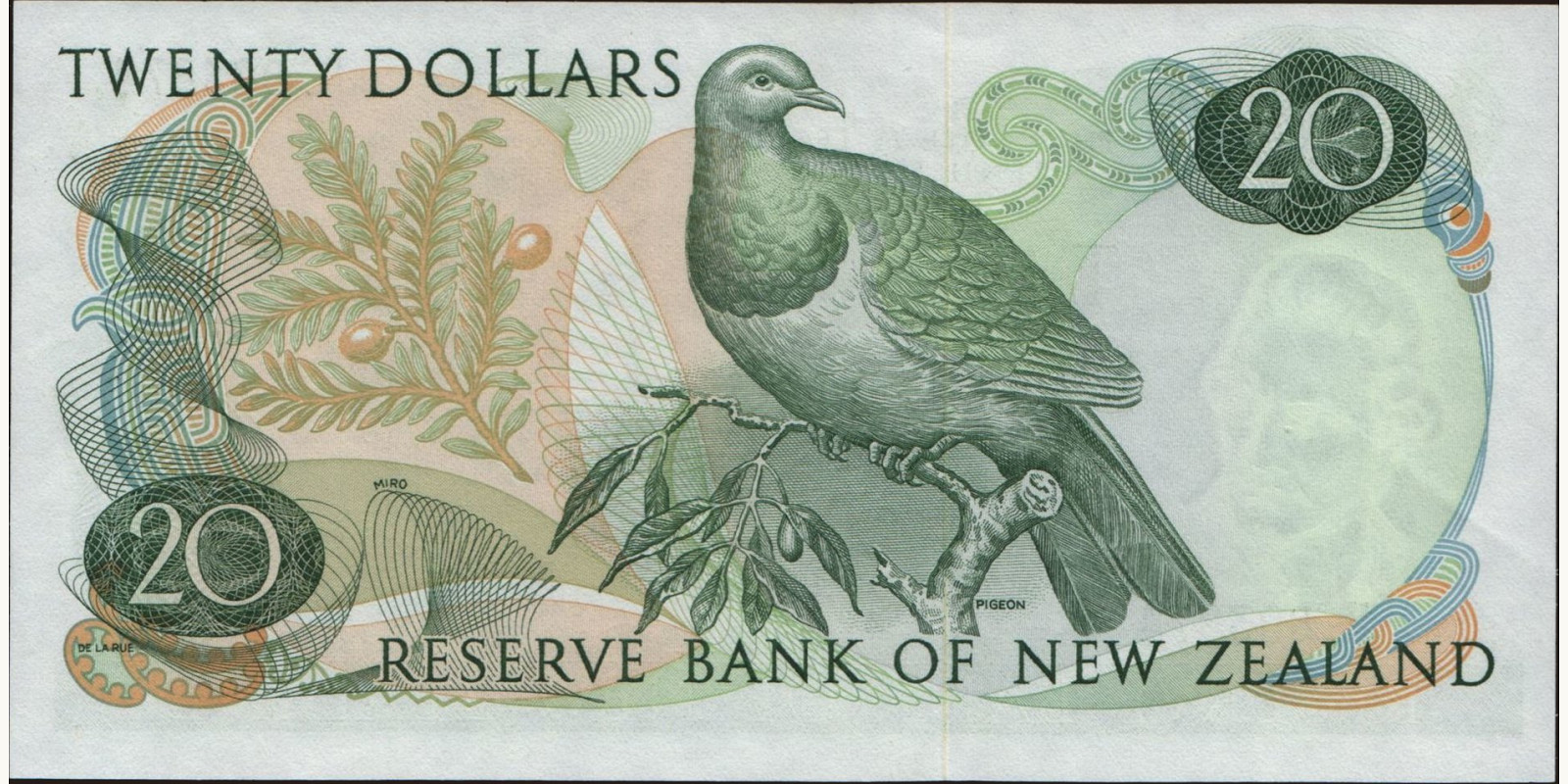 20 dollars Новая Зеландия 1977 — Оборотная сторона