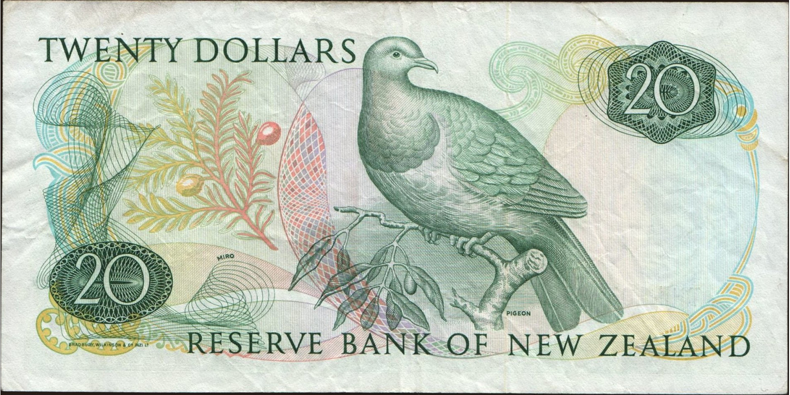 20 dollars Новая Зеландия 1989 — Оборотная сторона