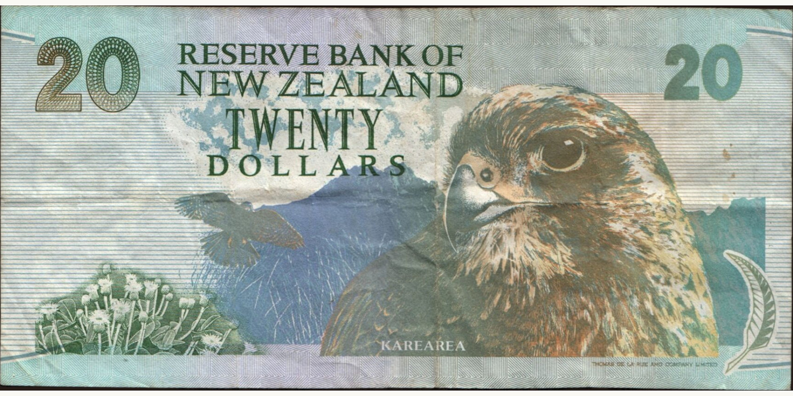 20 dollars New Zealand 1992 — Back side