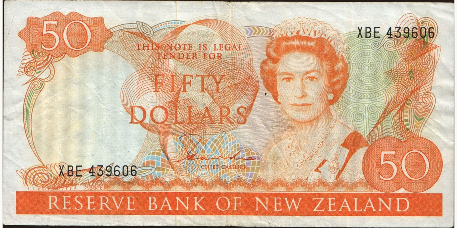 50 dollars Новая Зеландия 1981 — Лицевая сторона