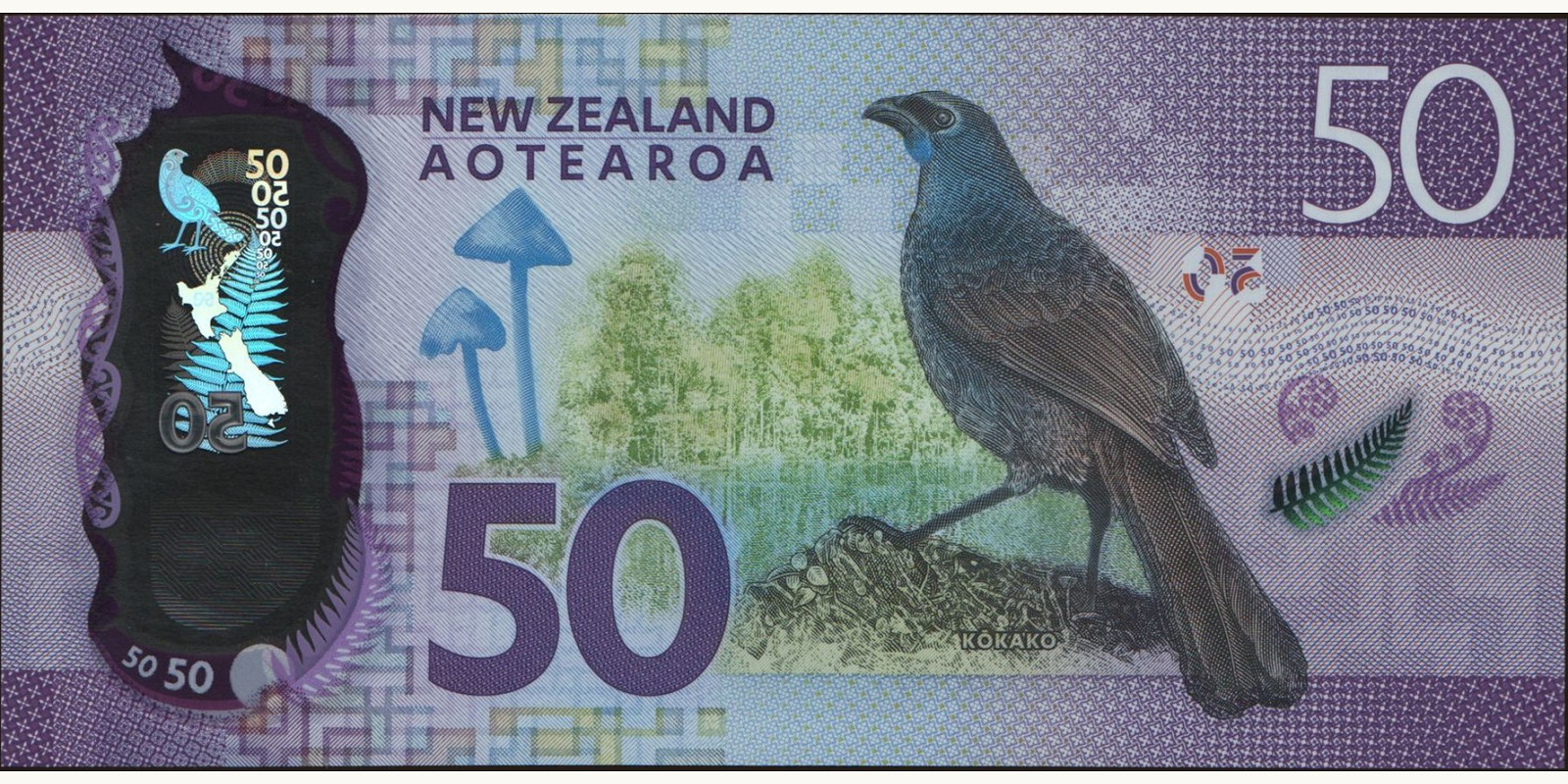 50 dollars Новая Зеландия 2015 — Оборотная сторона
