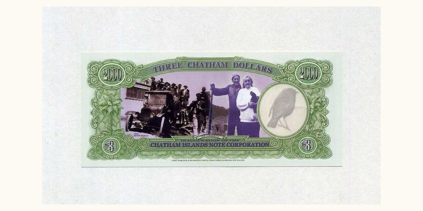 3 dollars New Zealand 1999 — Back side