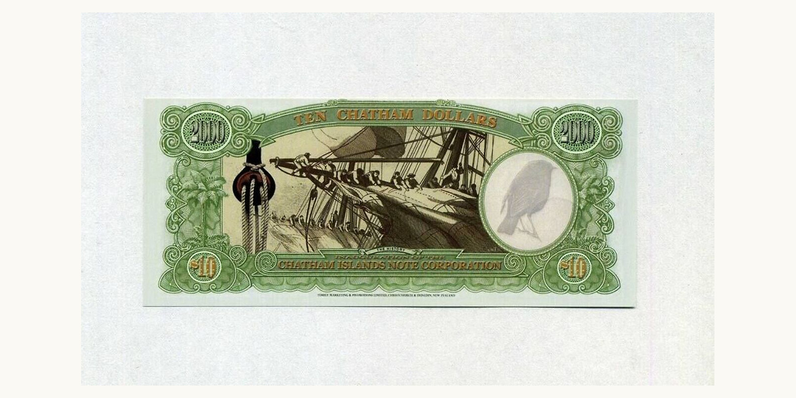 10 dollars Новая Зеландия 1999 — Оборотная сторона