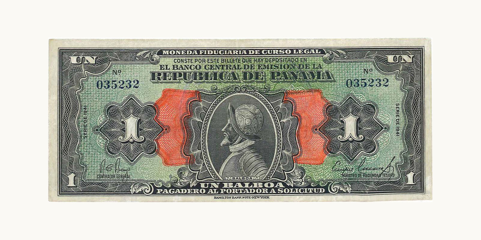 1 Balboa Панама 1941 — Лицевая сторона