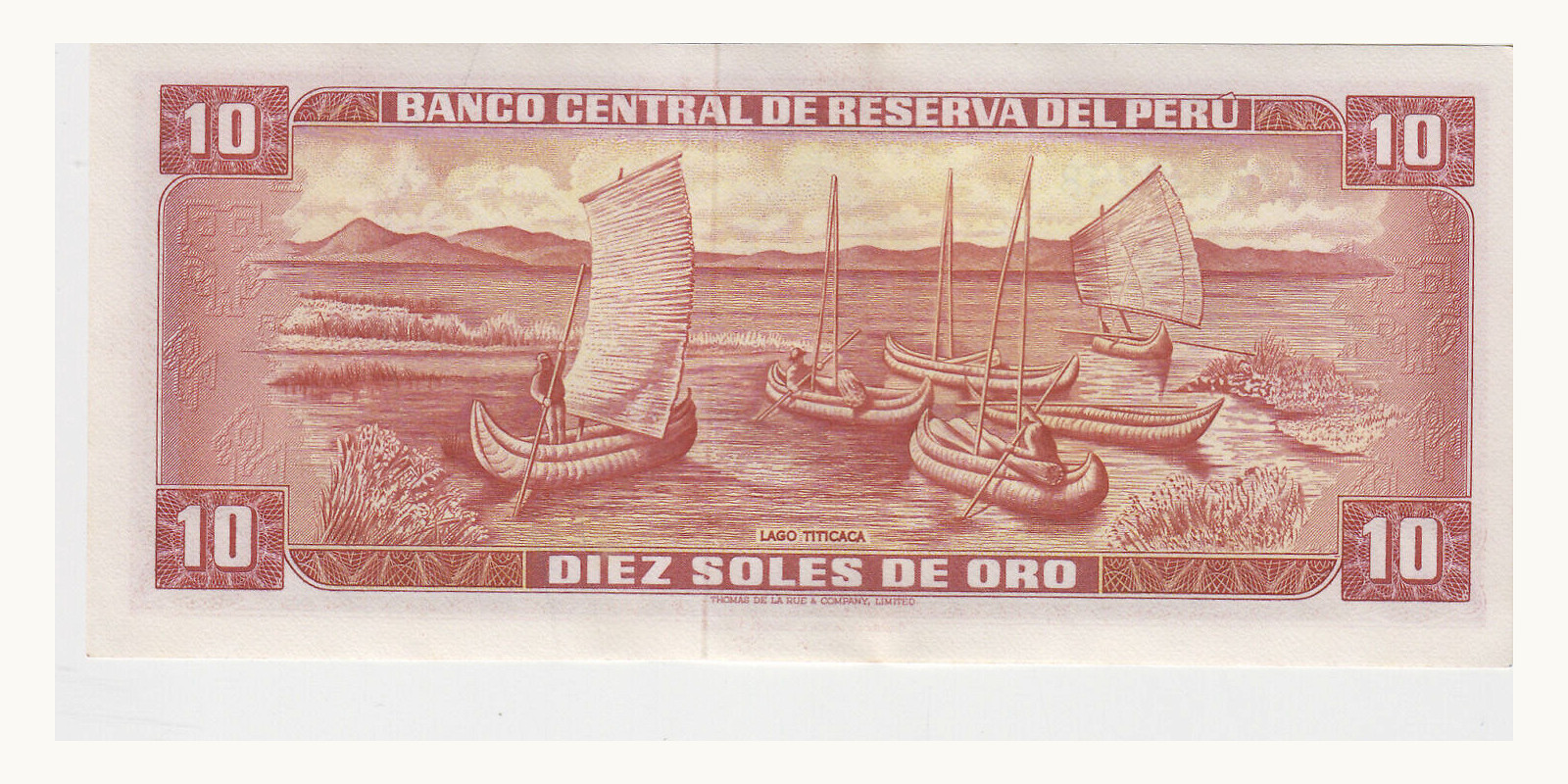 10 soles Перу 1971 — Оборотная сторона