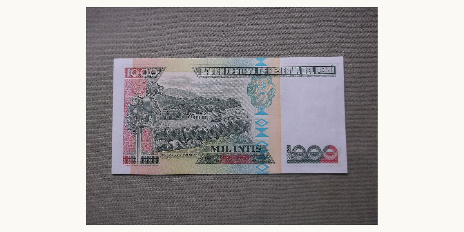 1000 intis Peru 1988 — Back side