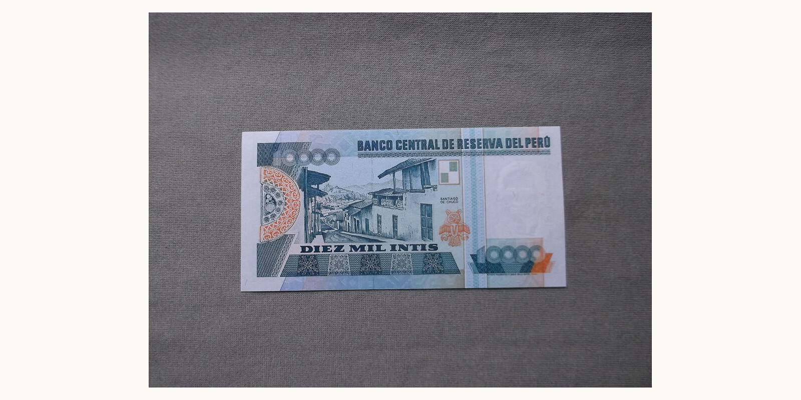 10000 intis Peru 1988 — Back side