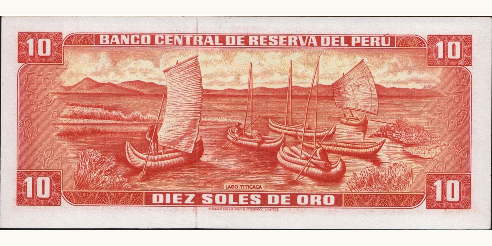 10 soles Peru 1970 — Back side