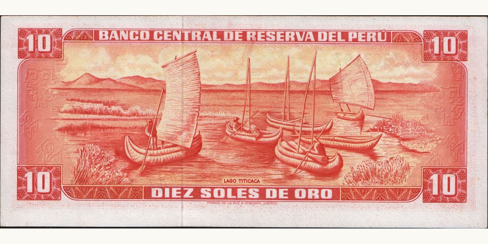 10 soles Перу 1972 — Оборотная сторона