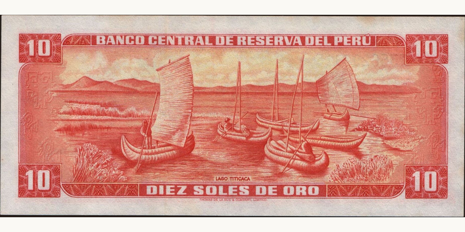 10 soles Peru 1973 — Back side