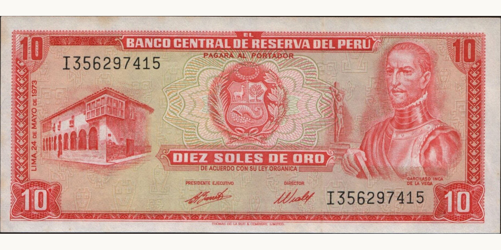 10 soles Peru 1973 — Front side