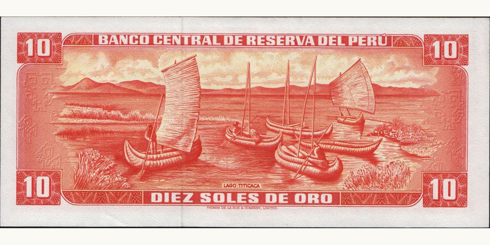 10 soles Peru 1975 — Back side