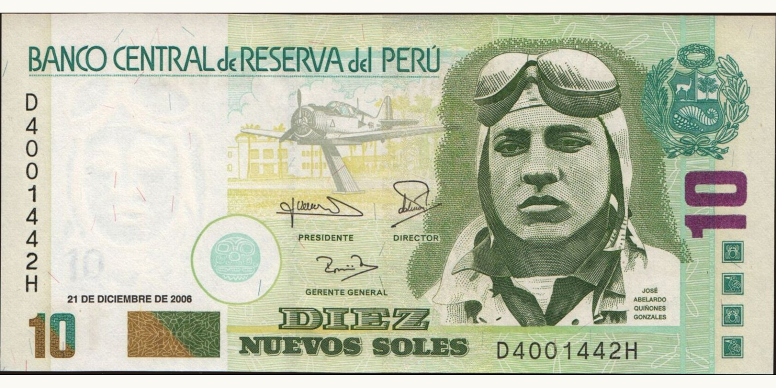 10 soles Перу 2006 — Лицевая сторона