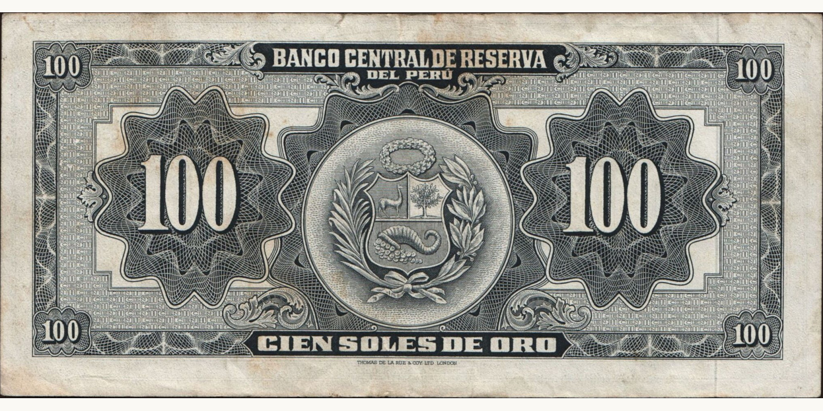 100 soles Перу 1964 — Оборотная сторона