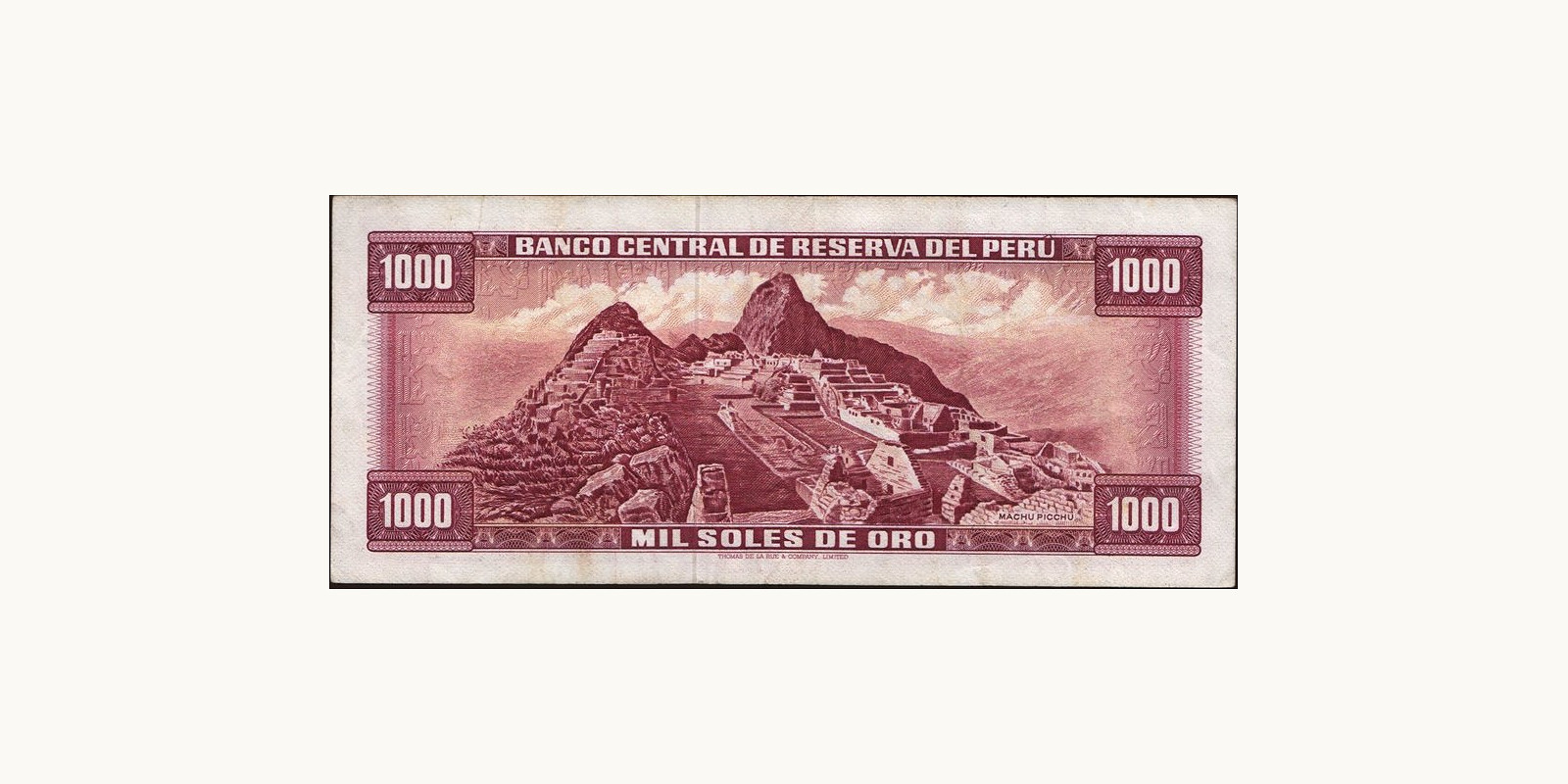 1000 soles Перу 1969 — Оборотная сторона