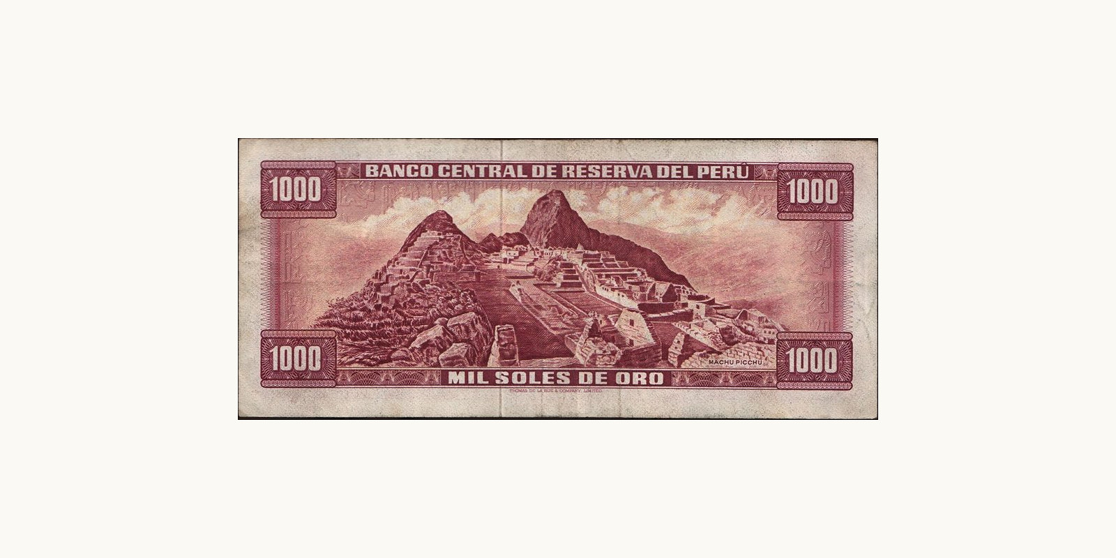 1000 soles Перу 1971 — Оборотная сторона