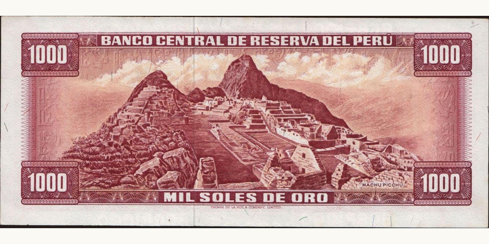 1000 soles Перу 1975 — Оборотная сторона