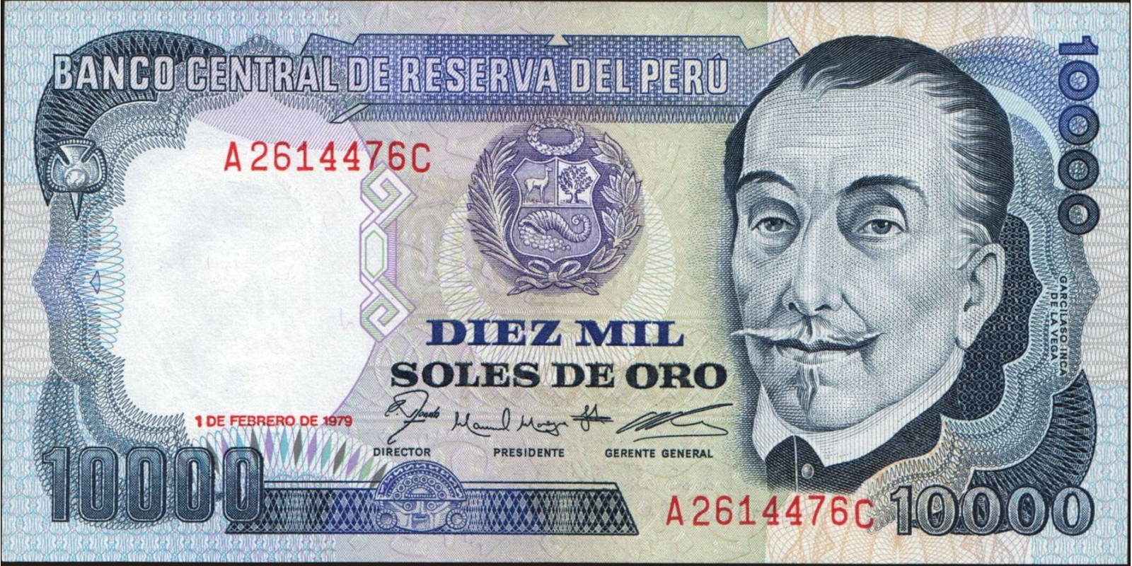 10000 soles Перу 1979 — Лицевая сторона