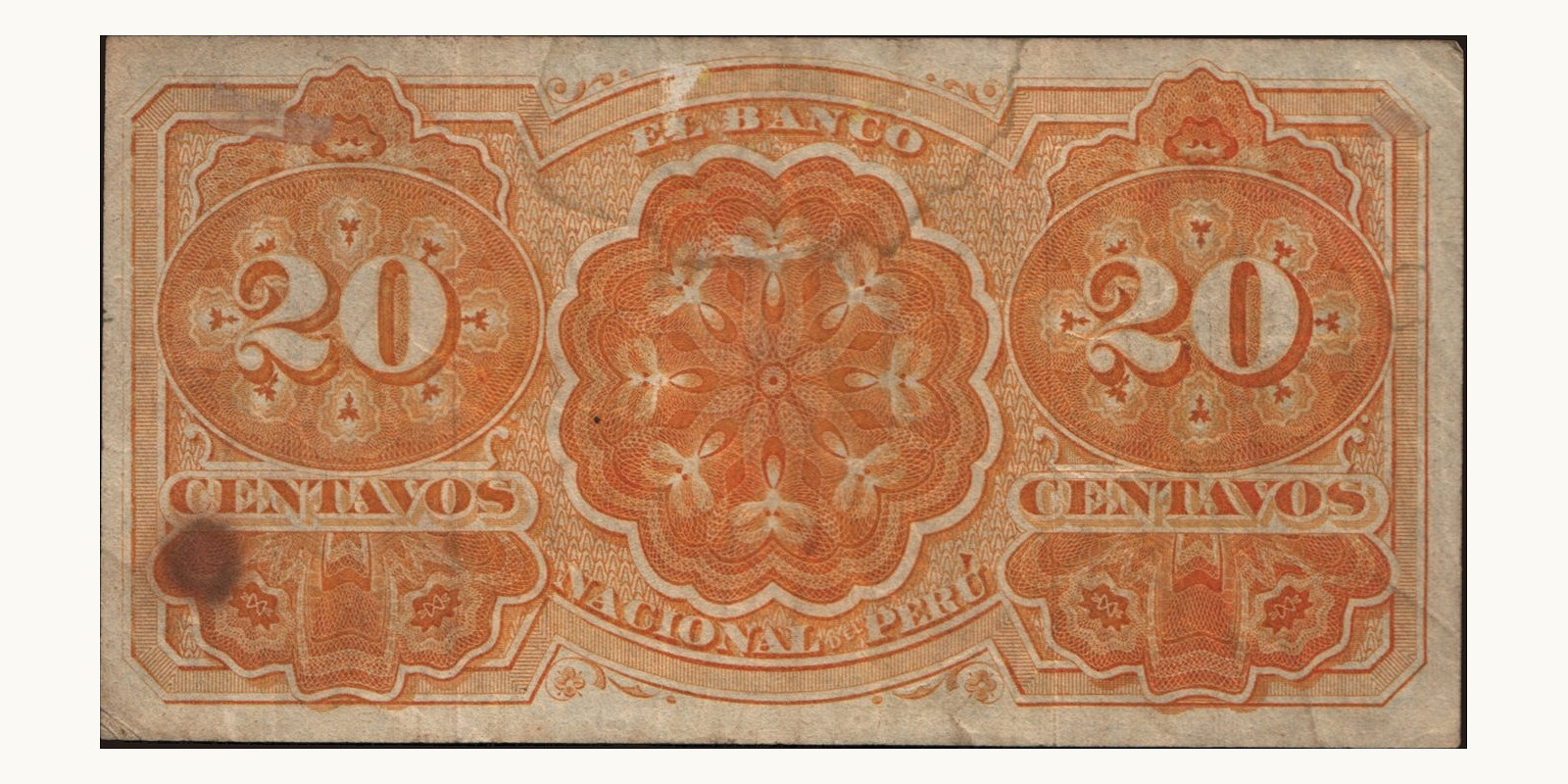 20 centavos Peru 1873 — Back side