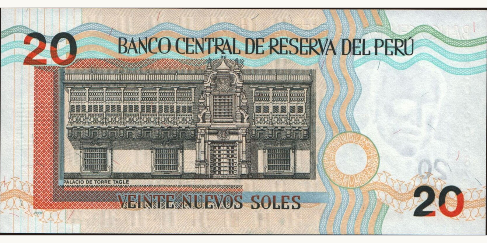 20 soles Peru 2001 — Back side