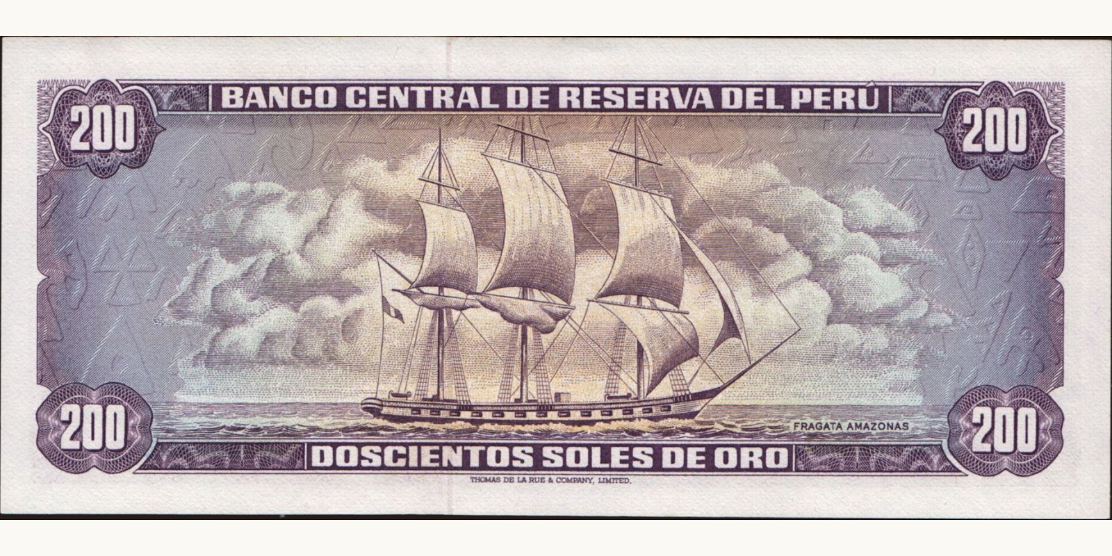 200 soles Перу 1968 — Оборотная сторона