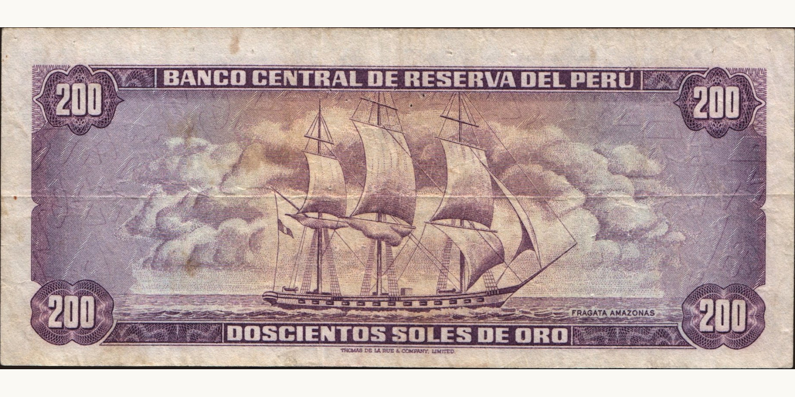 200 soles Перу 1973 — Оборотная сторона