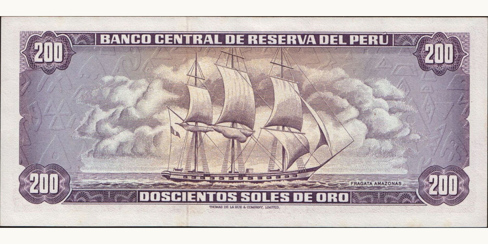 200 soles Перу 1974 — Оборотная сторона