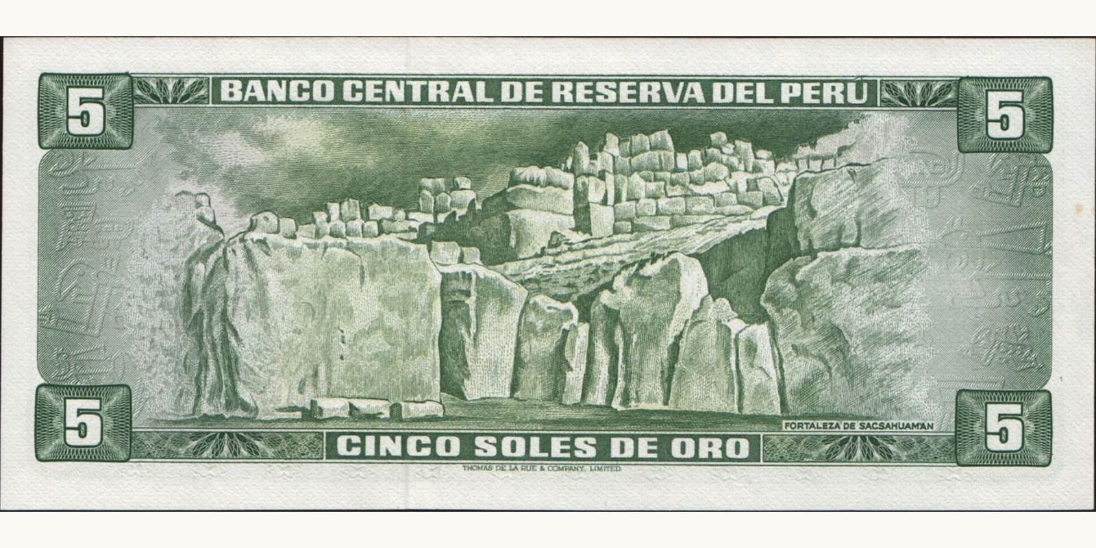 5 soles Перу 1969 — Оборотная сторона