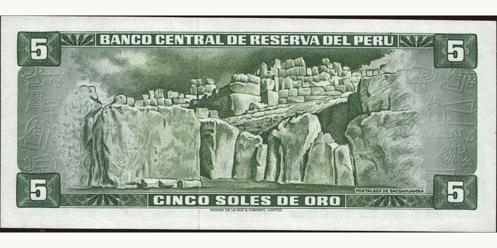 5 soles Peru 1970 — Back side