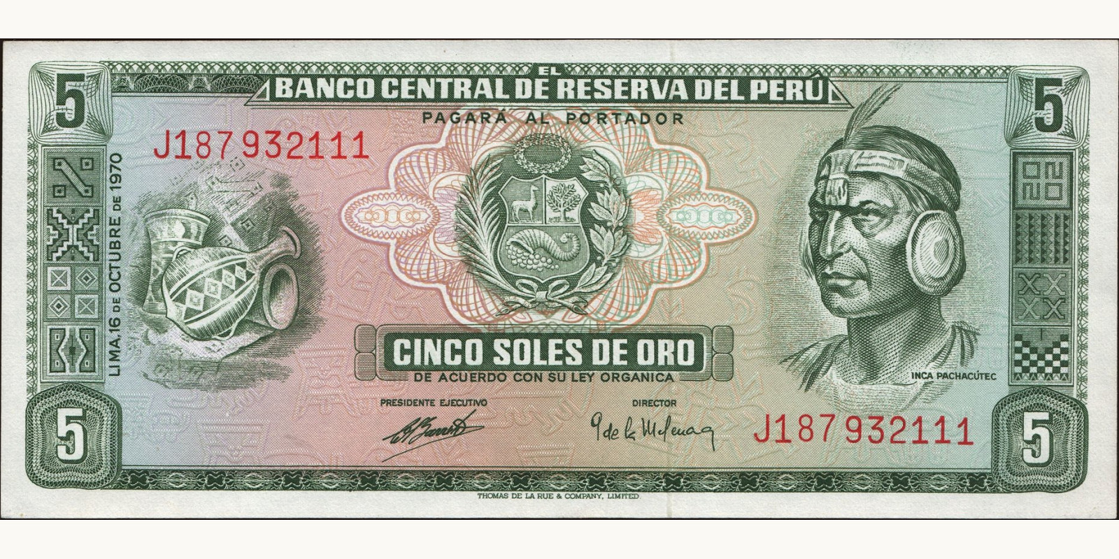 5 soles Peru 1970 — Front side