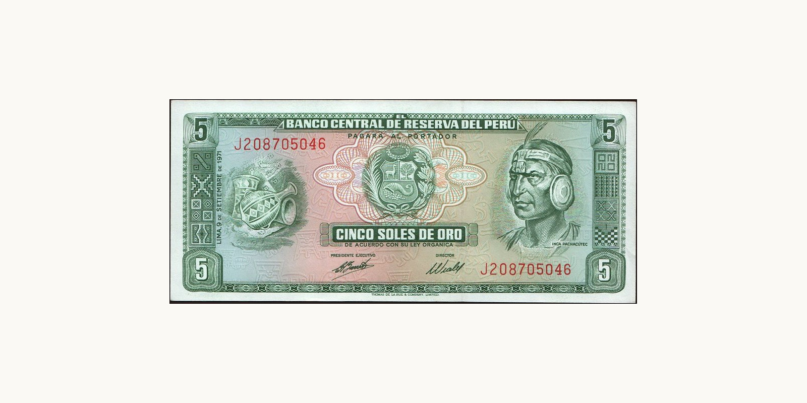 5 soles Перу 1971 — Лицевая сторона