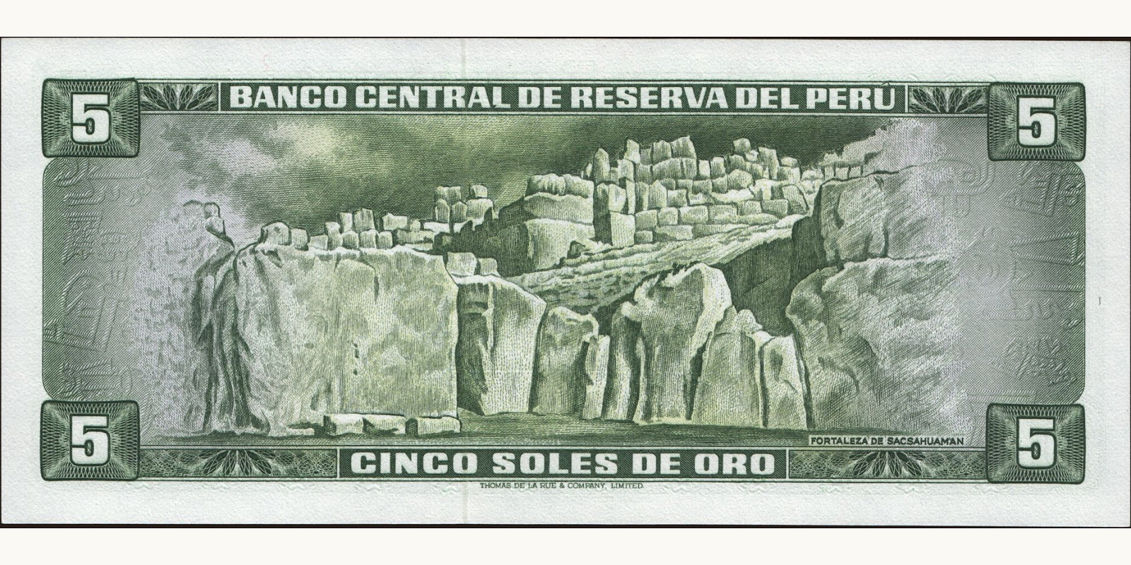 5 soles Peru 1972 — Back side