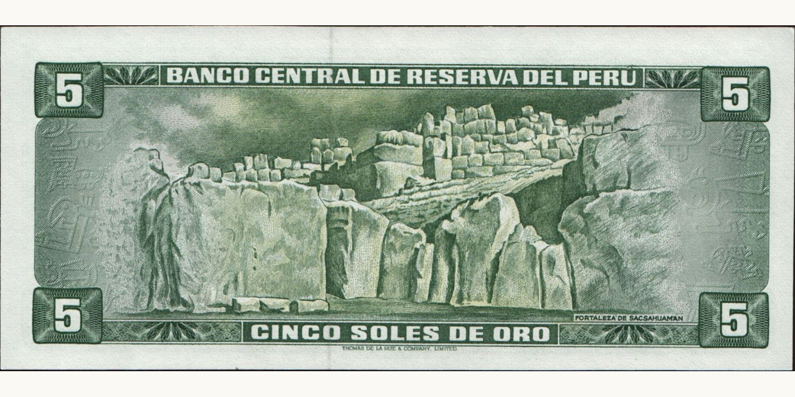 5 soles Peru 1974 — Back side