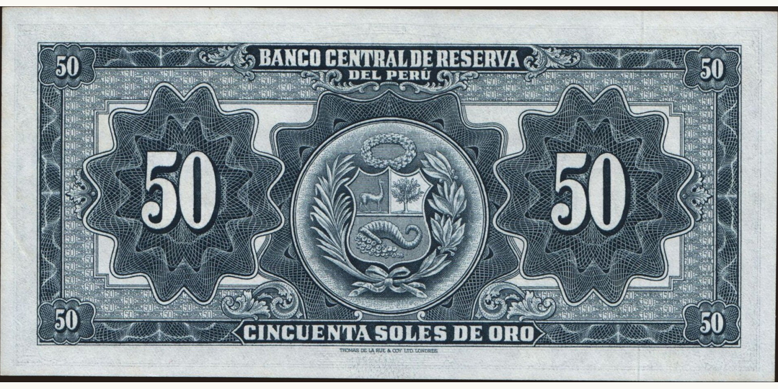 50 soles Перу 1959 — Оборотная сторона