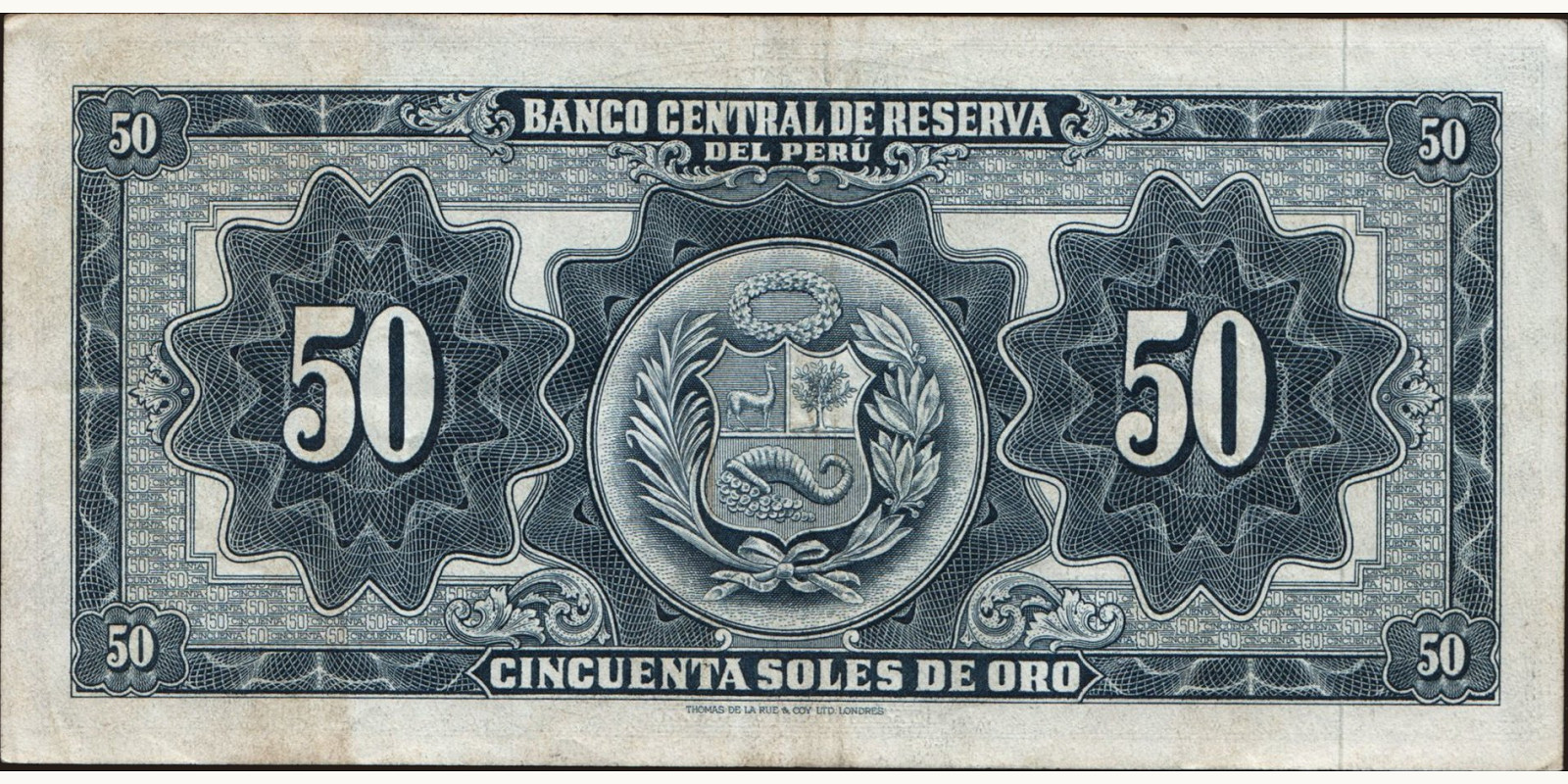 50 soles Перу 1962 — Оборотная сторона