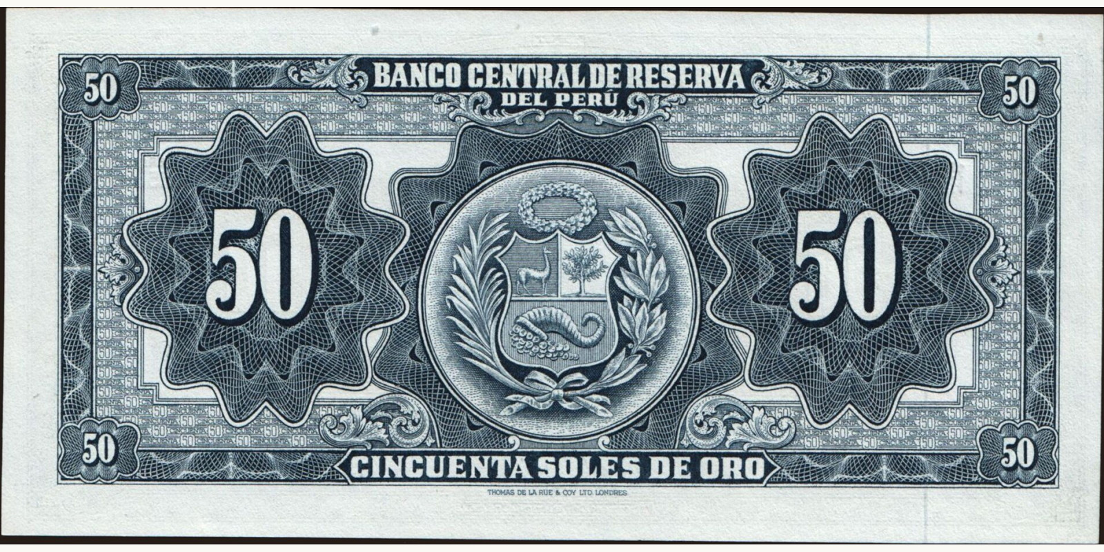 50 soles Перу 1963 — Оборотная сторона