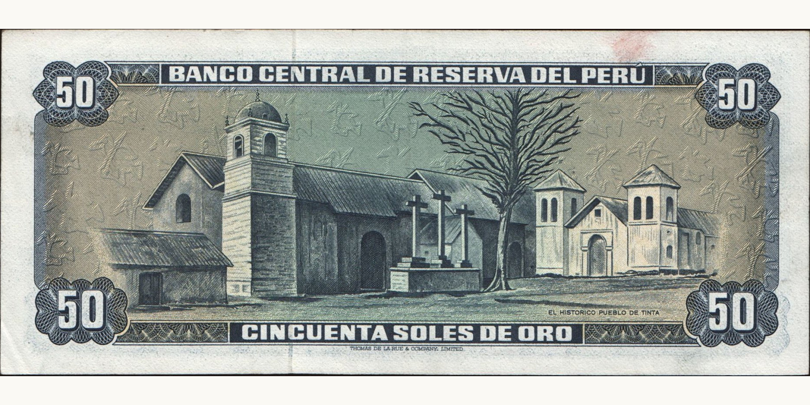 50 soles Перу 1969 — Оборотная сторона