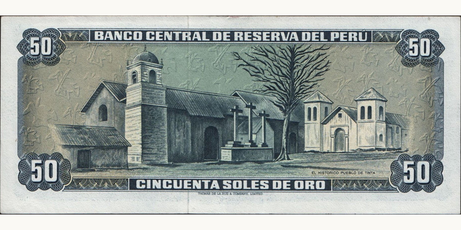 50 soles Перу 1970 — Оборотная сторона