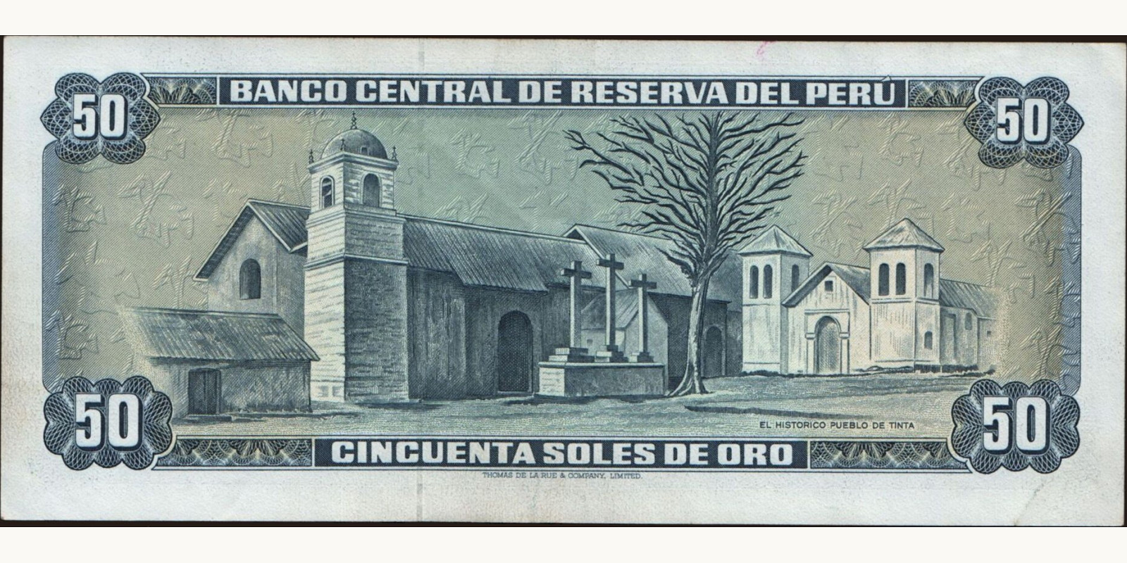 50 soles Перу 1971 — Оборотная сторона