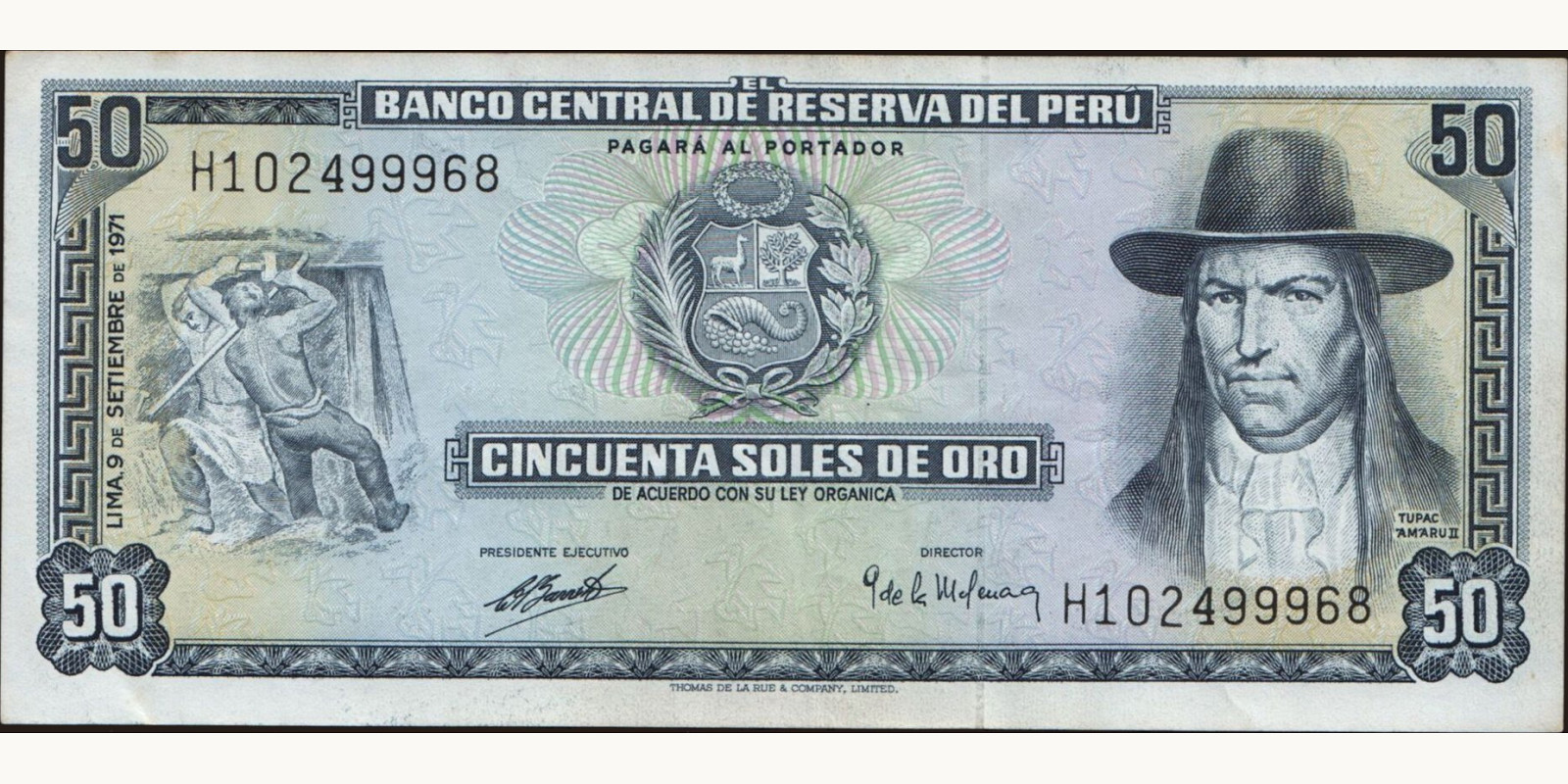 50 soles Перу 1971 — Лицевая сторона