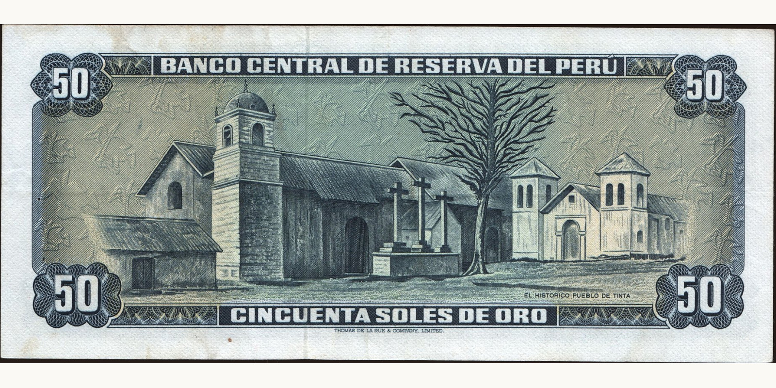 50 soles Перу 1972 — Оборотная сторона