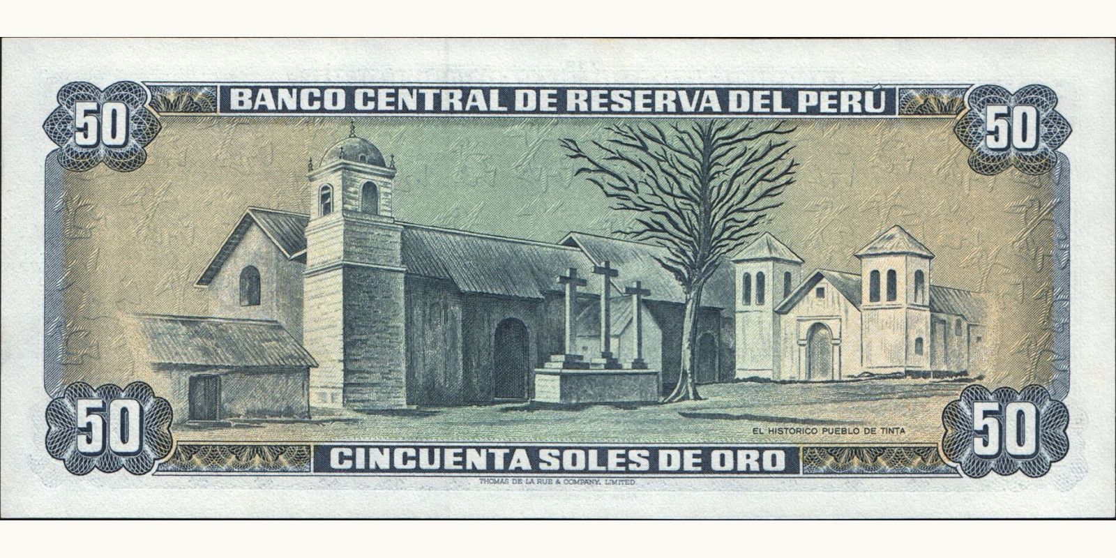 50 soles Peru 1974 — Back side