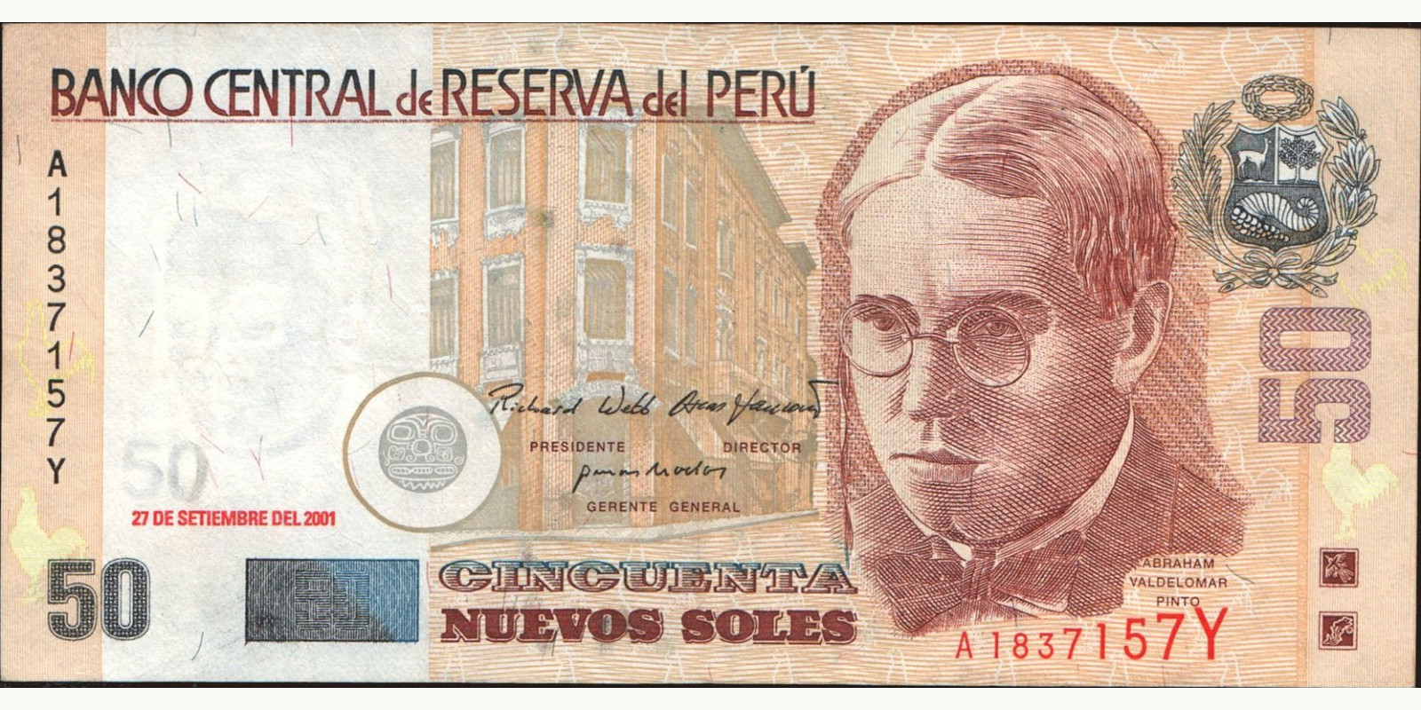 50 soles Перу 2001 — Лицевая сторона