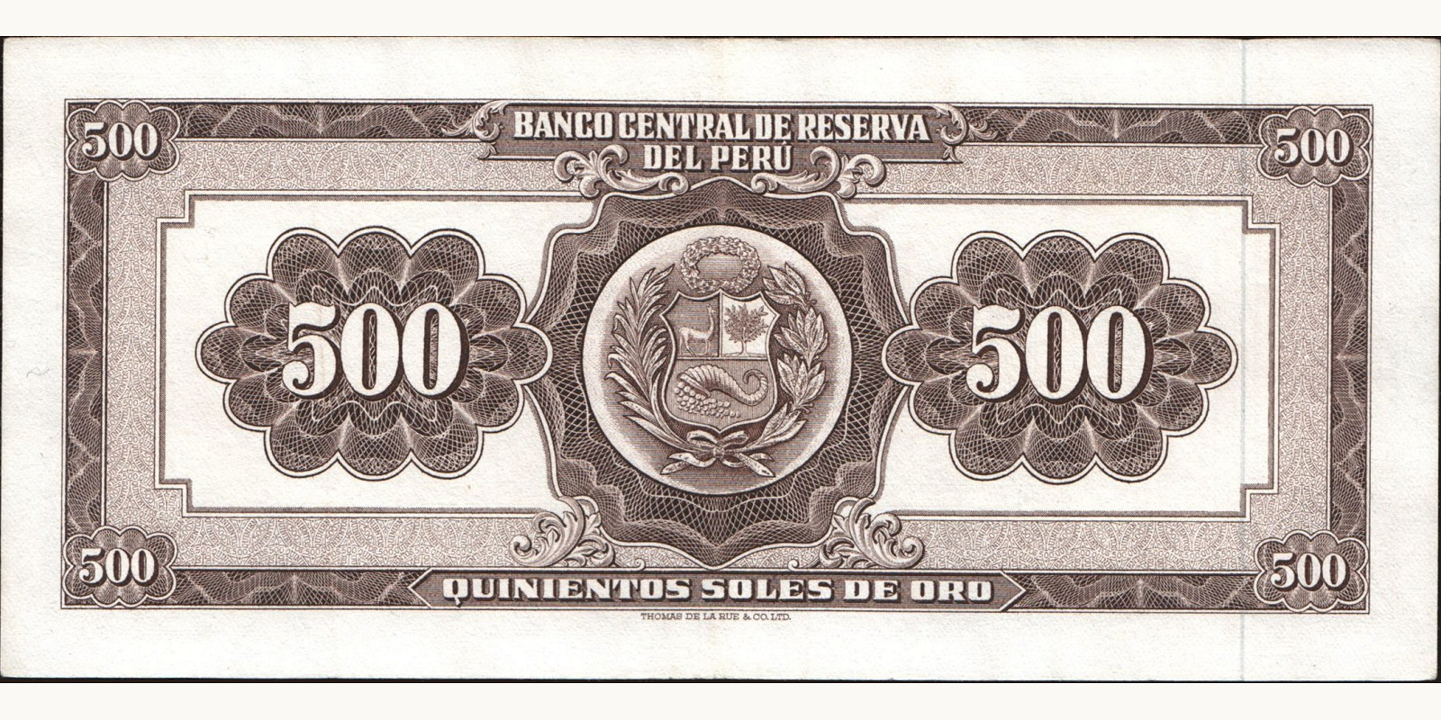500 soles Peru 1963 — Back side