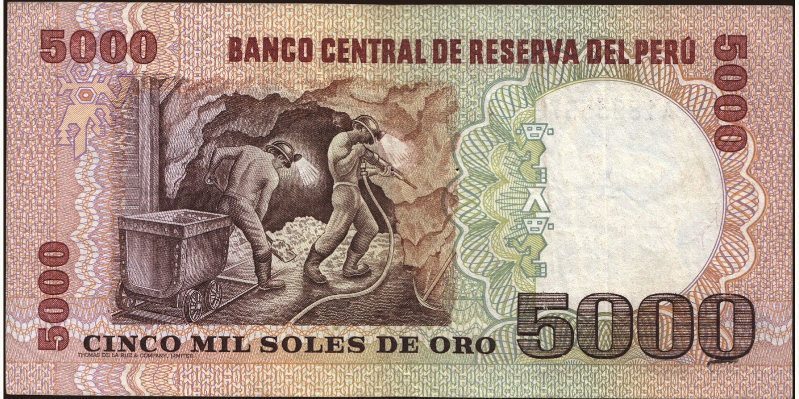 5000 soles Перу 1979 — Оборотная сторона