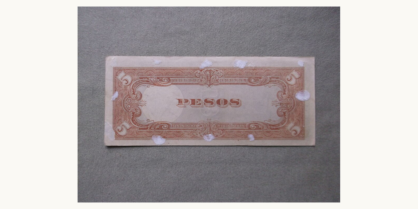 5 peso Philippines 1943 — Back side