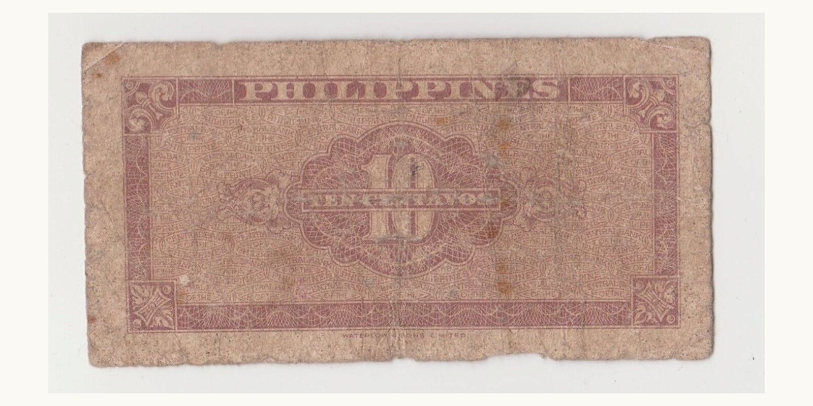 10 pesos Philippines 1949 — Back side