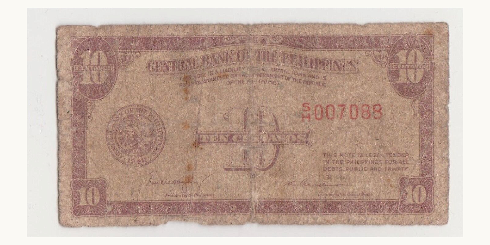 10 pesos 1949